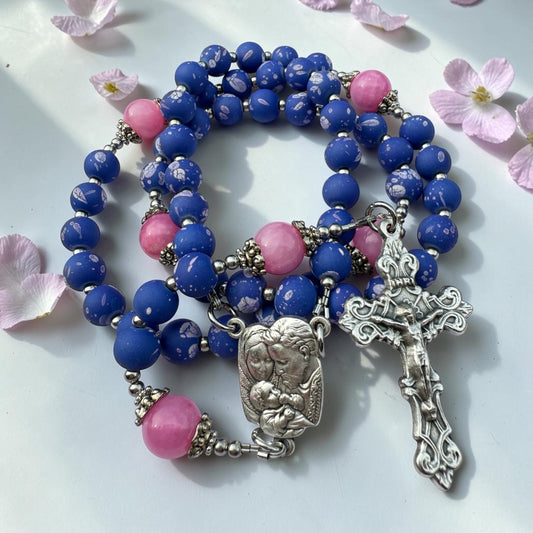 Holy Family blue Rosary