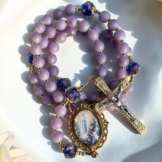 Our Lady of Lourdes Lilac rosary ✨