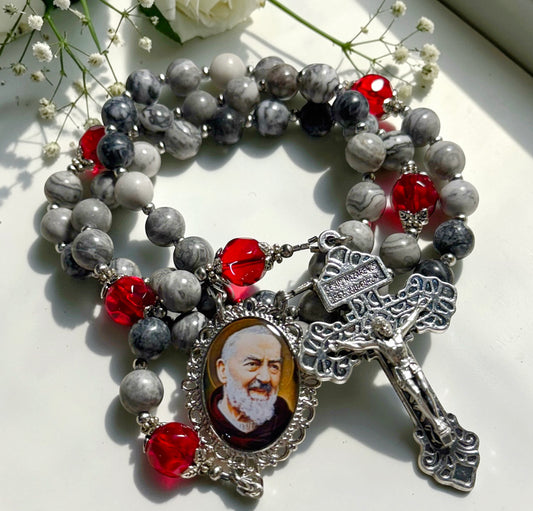 Padre Pio Picasso stone Rosary