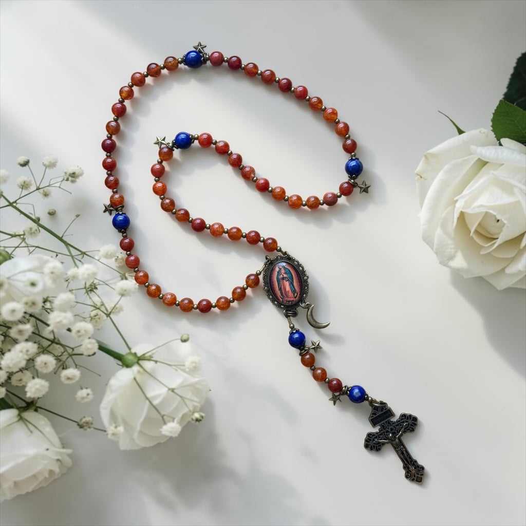Celestial Our Lady of Guadalupe Rosary 🌌 🧡