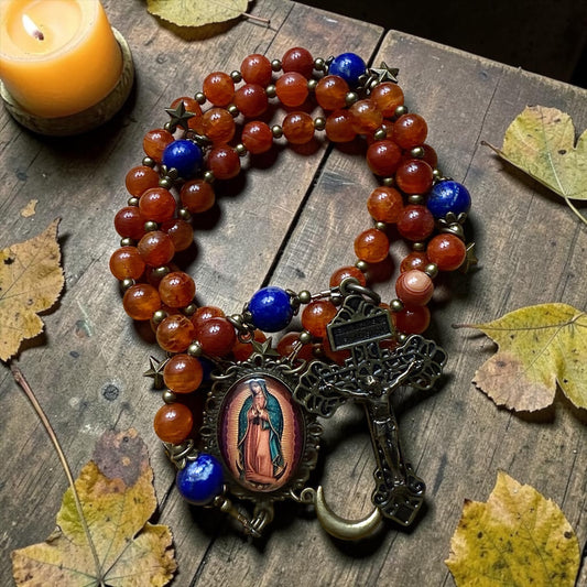 Celestial Our Lady of Guadalupe Rosary 🌌 🧡