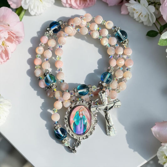 Adorable Mother of Pearl Rosary
