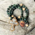 Saint Michael Rosary with moss beads