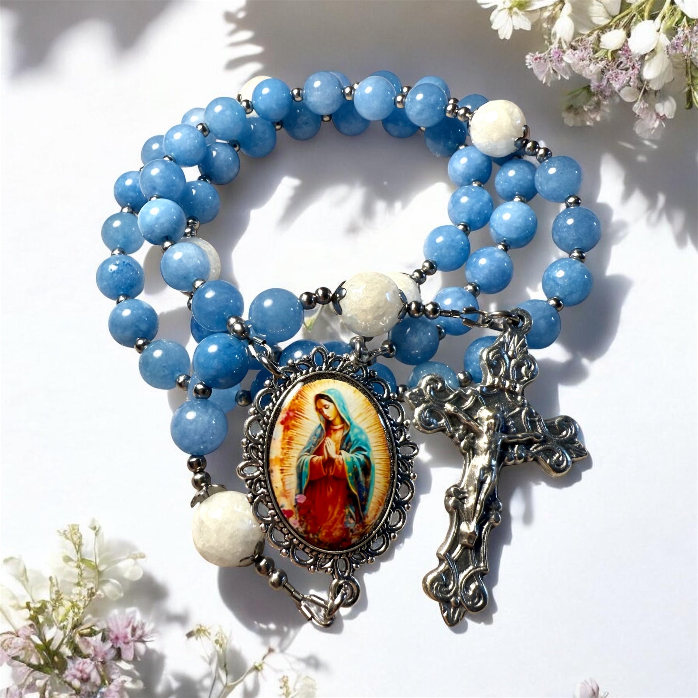 Aquamarine Our Lady of Guadalupe Rosary  🩵