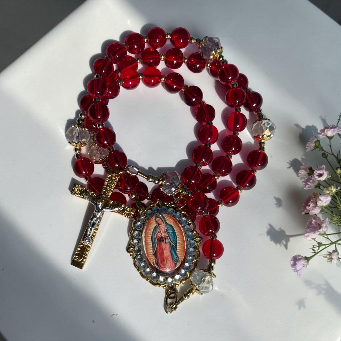 3~ Our Lady of Guadalupe red rosary