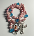 Pink and blue Virgin Mary Rosary