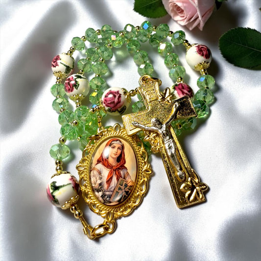 Saint Dymphna Green Rosary 🍃🌷