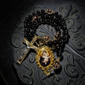 Mary and Jesus black rosary