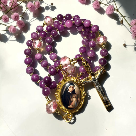 Saint Faustina Rosary ~purple