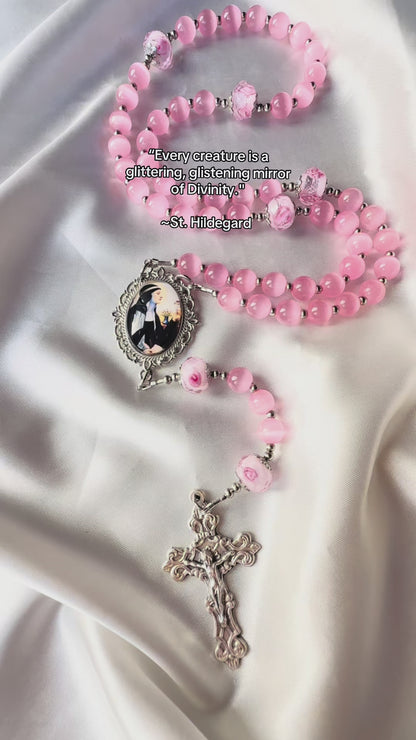 Saint  Hildegard pink rosary