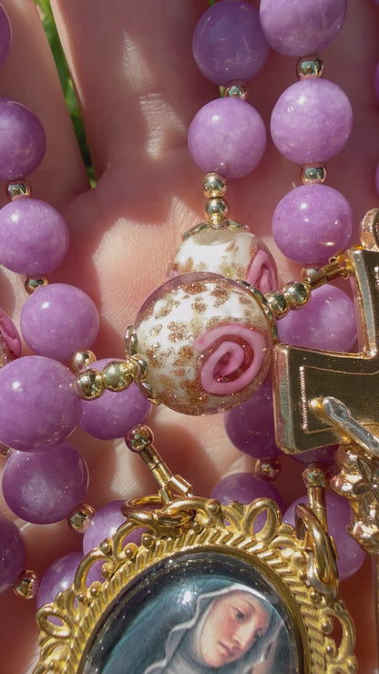 Saint Clare of Assisi Purple Rosary