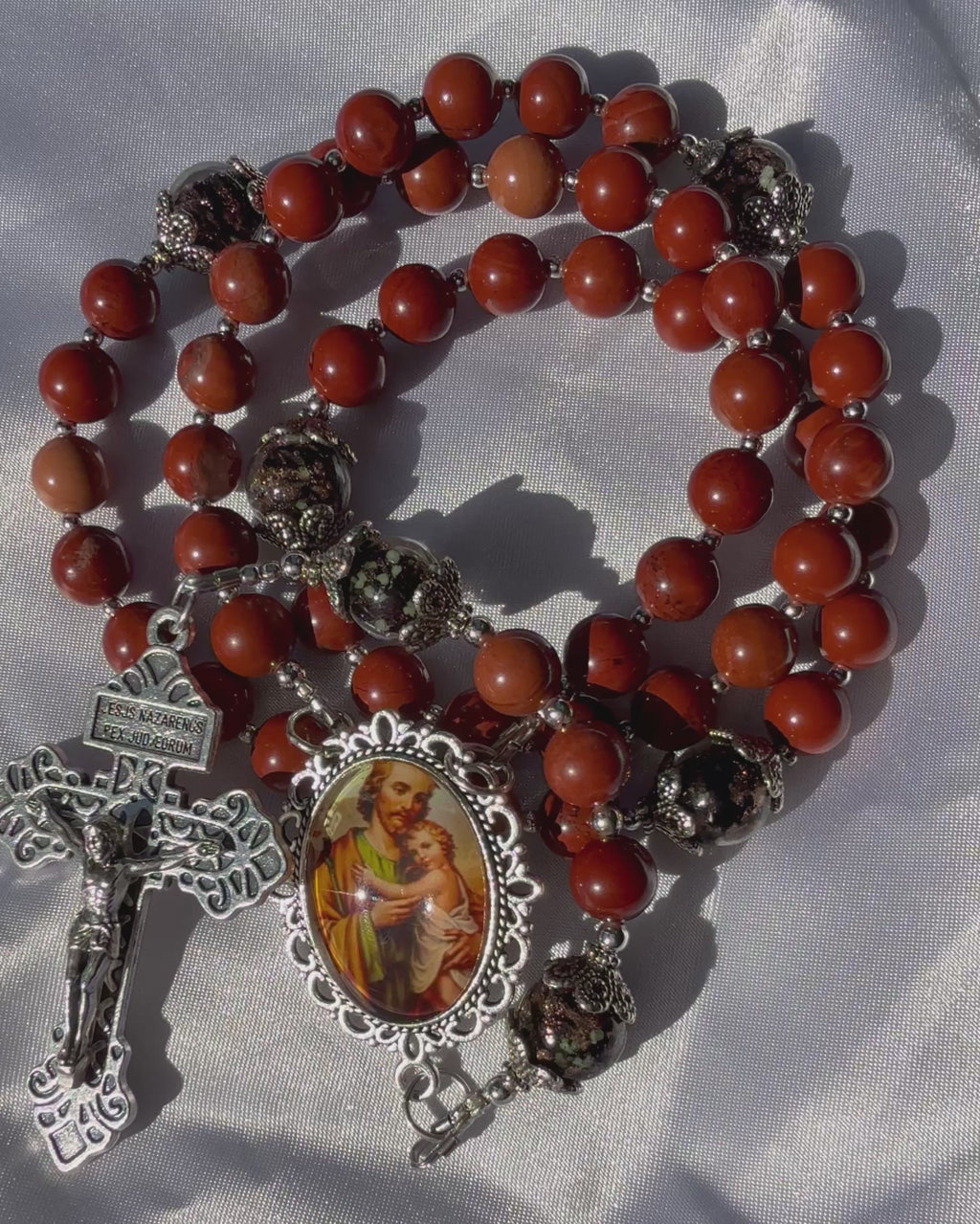 Saint Joseph Red Jasper Rosary